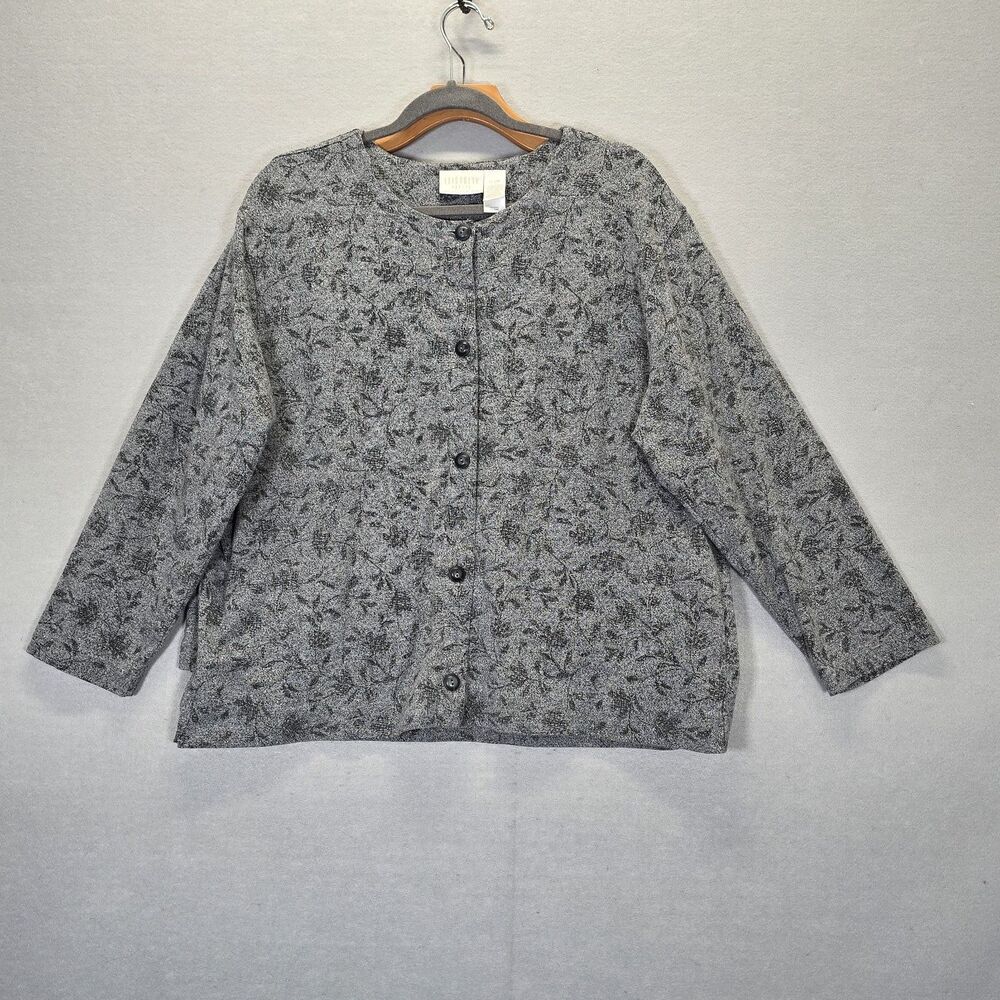 Liz Claiborne Elizabeth Petite Women's Cardigan  2 Piece  Petite 2 Black Gray